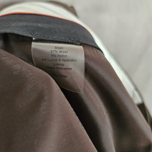 NWOT Talbots brown pinstripe Heritage wool blend trousers pants Womens 12 - Picture 7 of 9